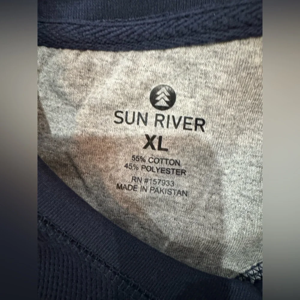 NWT Sun River Men PullOver Blue Size XL‎ Waffle Long Sleeve